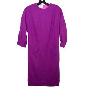 Gorgeous Vintage 1960s Dynasty Hong Kong Mod Shift Dress Magenta Size 10